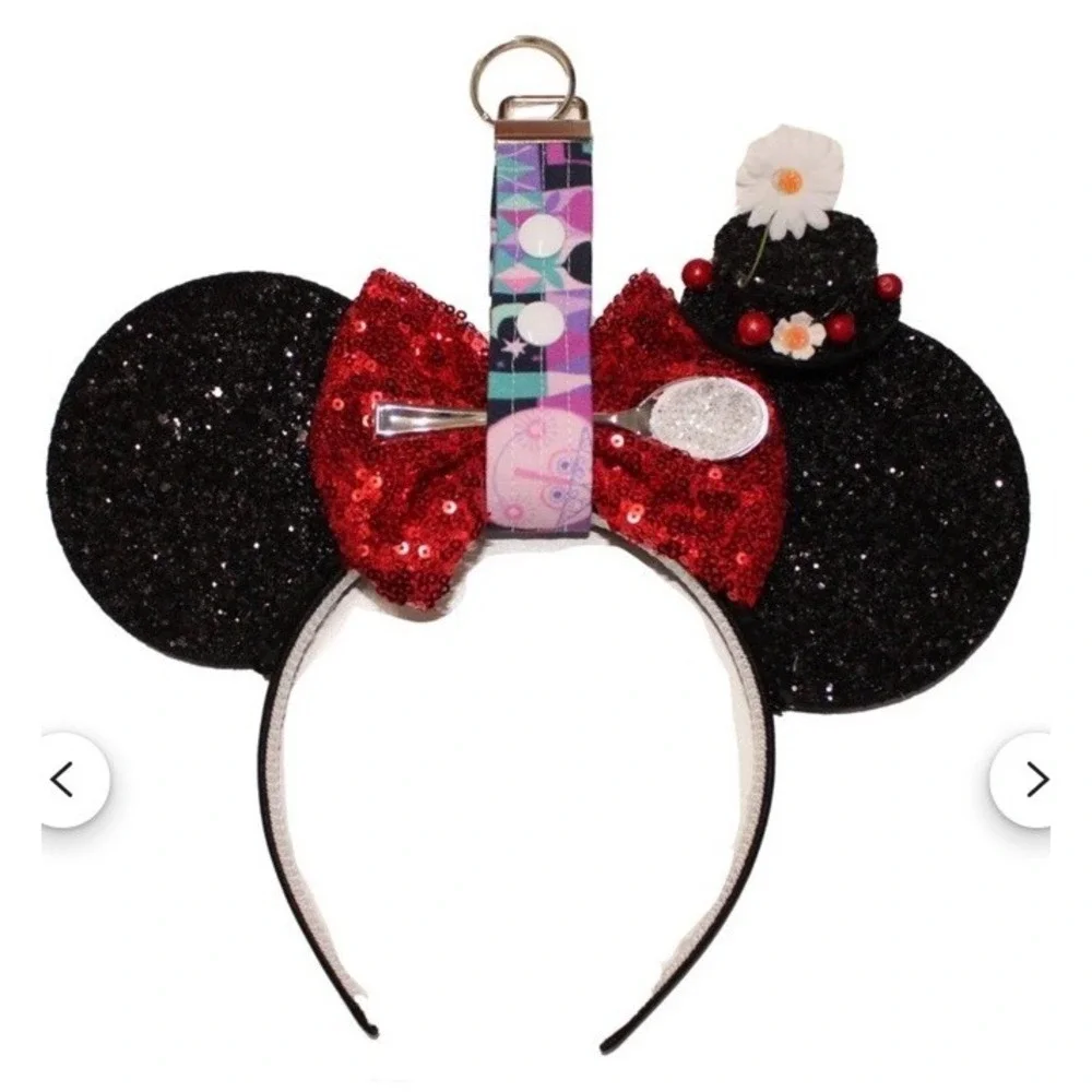 Disney Minnie Hand Sanitizer w Holder +‎ Mickey Ear Holder For Park Bag